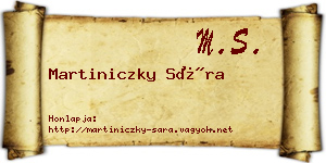 Martiniczky Sára névjegykártya