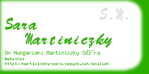 sara martiniczky business card